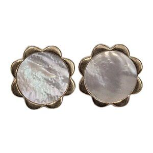 ASHA by Ashley McCormick 14k Gold Dipped Mother of Pearl Inlay Pierced Earrings